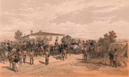 The Funeral Cortege of Lord Raglan lämnar huvudkvarteret, 1856