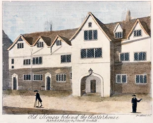Hus bakom Charterhouse Hospital, London, 1797.
