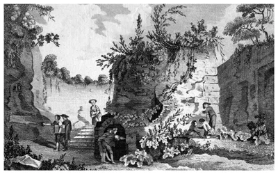 Vergilius grav, nära Neapel, Italien, 1788.