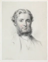 Porträtt av John Scott, 3rd Earl of Eldon (krita & w/c på papper) (par till 445141)