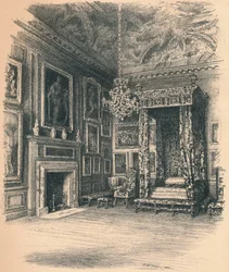 Queen Annes Bedchamber, Hampton Court Palace, 1902