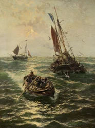 Putting the Catch Ashore (olja på duk)