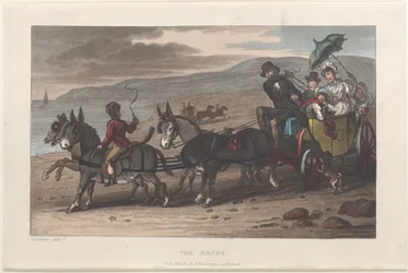 The Sands, från Poetical Sketches of Scarborough, 1813., 1813. Skapare: Thomas Rowlandson, Joseph Constantine Stadler, J. Bluck.