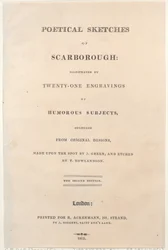 Titelsida, från Poetical Sketches of Scarborough, 1813., 1813. Skapare: Thomas Rowlandson, Joseph Constantine Stadler, J. Bluck.