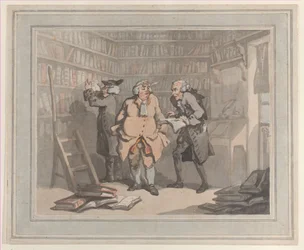 Bokhandlare och författare, 25 september 1784., 25 september 1784. Skapare: Thomas Rowlandson, Samuel Alken.