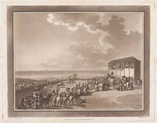 Race Ground An Excursion to Brighthelmstone, 1 juni 1790., 1 juni 1790. Skapare: Thomas Rowlandson, Samuel Alken.