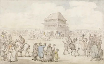 A Crowded Race Meeting, c.1805-10 (penna och bläck och w/c på papper)