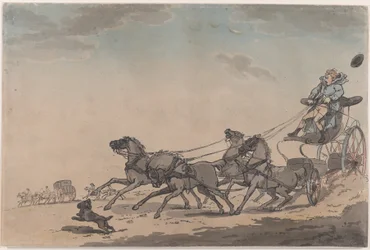 A Four-in-Hand, eller The Runaway Carriage, 1791-93., 1791-93.