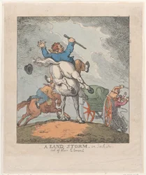 A Land Storm, or Jack Tars Out of their Element, 1790-1815., 1790-1815.