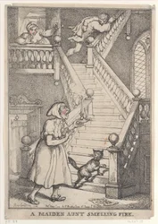 A Maiden Aunt Smelling Fire, [1 maj 1806], återutgiven 1 maj,..., [1 maj 1806], återutgiven 1 maj 1812.