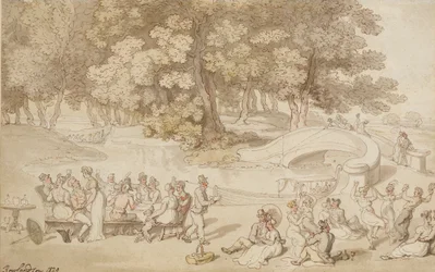 A Social Holiday, 1820 (penna och bläck med tvätt på papper)