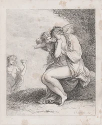 Ariadne på Naxos Approached by Bacchus, ca. 1790., ca. 1790.