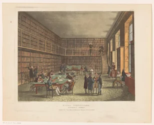 Library of the Royal Institution i London Royal Institution, Albemarle Street (titel på objektet)