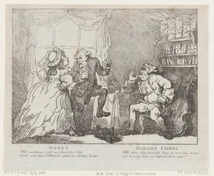 Bozzy och Madame Piozzi Frontispice, Bozzy och Piozzi av Peter Pindar, 1780-86., 1780-86.