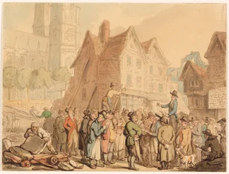 Rivning av gamla hus norr om Westminster Abbey