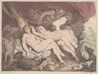Diana och hennes nymfer spionerade av Satyrs, 1790-1799., 1790-1799.