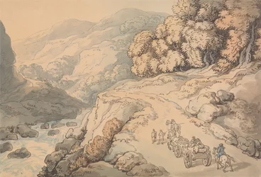 Vattenfallen vid floden Conwy, norra Wales