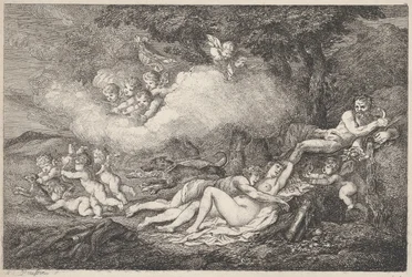 Mars och sovande Venus med Putti, 1799., 1799.