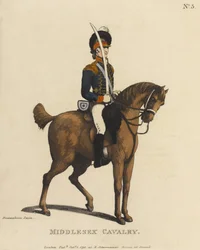 Middlesex Cavalry (färgad akvatint)