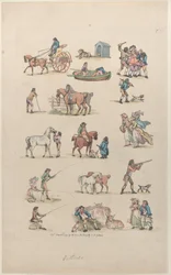 Plåt 1, konturer av figurer, landskap och boskap...för lärarnas bruk, Ma..., 8 mars 1790.
