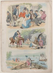 Plåt 4: Rekrytering, från World in Miniature, 1816., 1816.