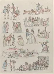 Plåt 7, konturer av figurer, landskap och boskap...för lärarnas bruk, Ju..., 27 juni 1790.