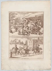 Pot Fair Cambridge, och The College Gate, 1780-90., 1780-90.
