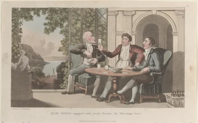 Quae Genus Engaged with Jovial Friends, or-Who Sings Best, from The History o..., 1 januari 1822.