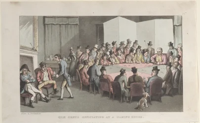 Quae Genus Officiating at a Gaming House, från The History of Johnny Quae Gen..., 1 november 1821.
