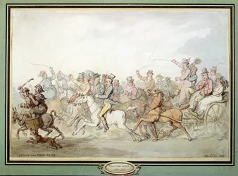 Återkomst från Epsom Races, 1823 (penna, wc och penna på papper)