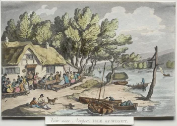 Rowlandsons ”Sketches from Nature”:  Utsikt nära Newport, Isle of Wight