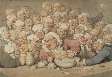 Servering Punch, ca 1815-20 (penna & bläck och akvarell över penna på papper)