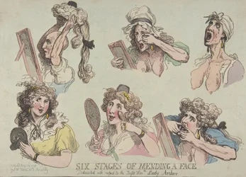 Sex stadier av att laga ett ansikte, tillägnad den rätta hedern. Lady Ar..., 29 maj 1792.
