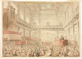 Studie för Royal Chapel, Whitehall, från Microcosm of London