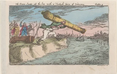 Baronen hoppar i havet med en turkisk ammunition, [1809], re..., [1809], återutgiven 1811.