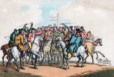 The Betting Post, Humors of Fox Hunting, 1799.