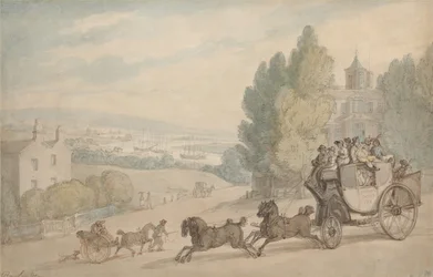 Diligensen mellan Canterbury och Dover passerar Vanbrugh Castle