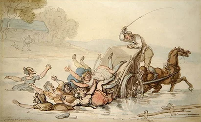 Carter och zigenarna (penna, bläck och akvarell på papper)
