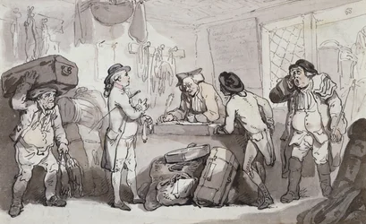 The Coach Booking Office: Thomas Rowlandson och Henry Wigstead bokar sin passage,