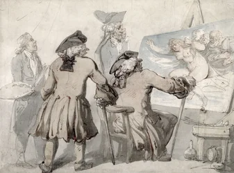 The Connoisseurs, ca 1790 (penna, bläck och akvarell över grafit på monterat vävt papper)