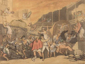 The Inn Yard on Fire, 1791.