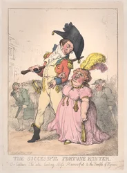 The Successful Fortune Hunter, eller Captain Shelalee Leading Miss Marrowfat..., [1802], återutgiven 1812.