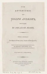 Titelsida: The Adventures of Joseph Andrews, and His Friend Mr. Abraham Adams, 1792., 1792.