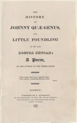 Titelsida, från The History of Johnny Quae Genus, The Little Foundling of the Late Docto..., 1822.