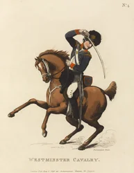 Westminster Cavalry, ca 1799 (färgad akvatint)