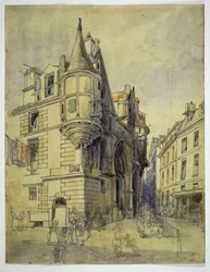 Hôtel de Sens, rue du Figuier, omkring 1833