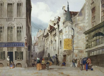 Korsningen mellan Rue Bailleul och Rue Jean Tison, nuvarande 1:a arrondissementet, Paris