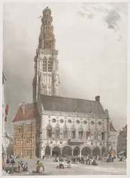 Pittoresk arkitektur i Paris, Gent, Antwerpen, Rouen, 1839.