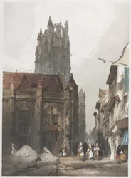 Pittoresk arkitektur i Paris, Gent, Antwerpen, Rouen: St. Laurent, Rouen, Frankrike