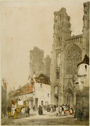 Pittoresk arkitektur i Paris, Gent, Antwerpen, Touen, etc.